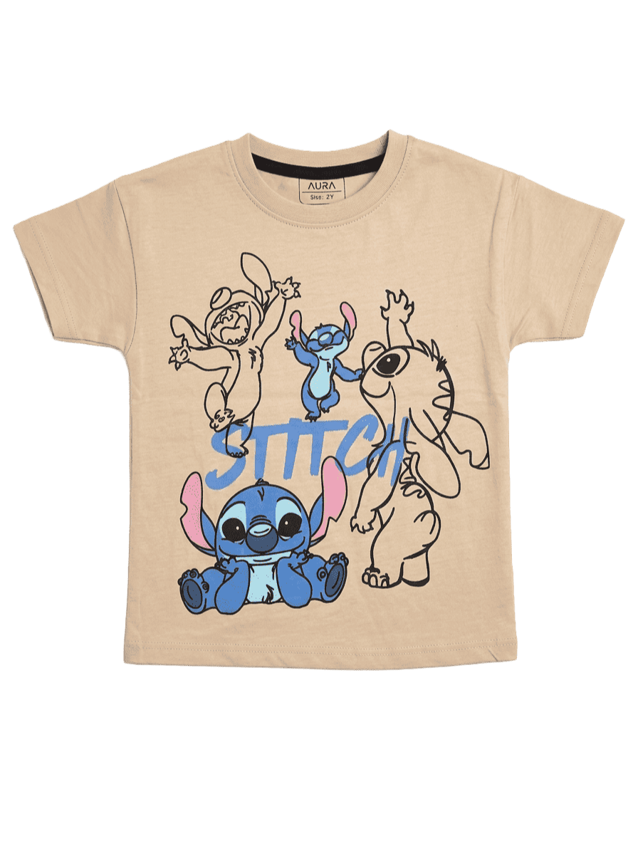 Boys Drop Shoulder Printed Tee ( Stitch )