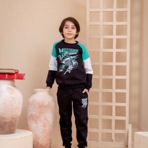 'Motocross Garage' Colorblock Fleece Tracksuit Set