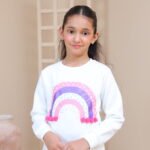 'Pastel Rainbow' Pom-Pom Graphic Sweatshirt