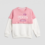 Princess of the Family' Ruffle Colorblock Sweatshirt – Pink & White