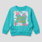 'LOVE MUM' Glitter Floral Ruffle Sweatshirt