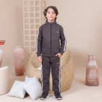 'AURA' Charcoal Grey Zip-Up Fleece Tracksuit Set